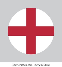 The flag of England. Button flag icon. Standard color. Circle icon flag. Computer illustration. Digital illustration. Vector illustration.