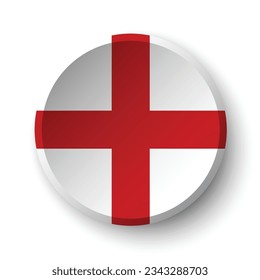 The flag of England. Circle icon flag. Button flag icon. Standard color. 3d illustration. Computer illustration. Digital illustration. Vector illustration.
