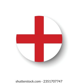 The flag of England. Circle icon flag. Button flag icon. Standard color. 3d illustration. Computer illustration. Digital illustration. Vector illustration.