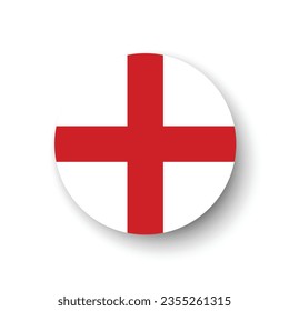 Die Flagge Englands. Circle Icon Flag. Button-Flag-Symbol. Standardfarbe. 3D-Abbildung. Computergrafik. Digitale Illustration. Vektorgrafik.