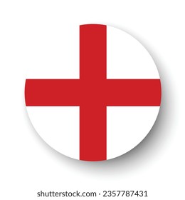 The flag of England. Circle icon flag. Button flag icon. Standard color. 3d illustration. Computer illustration. Digital illustration. Vector illustration.