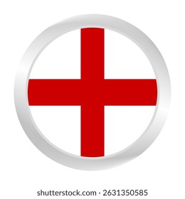 Flag of England. Circle flag icon logo. Round flag. Flag icon. Standard color. Digital illustration. Vector illustration.