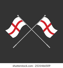 Flag of England clip element design. Vector illustration