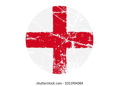Flag of England Grunge Style. Hand Painted with Brush. Vector Illustration.