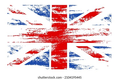 Flagge Englands im Grunge-Stil auf weißem Hintergrund