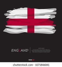 Flag of England with grunge style,brush stroke background
