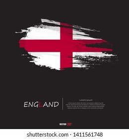 Flag of England with grunge style,brush stroke background