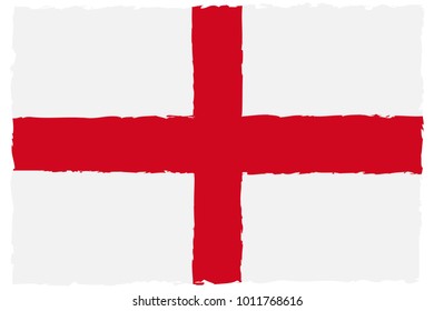 Flag of England. Hand Painted with Brush. Vector Illustration.