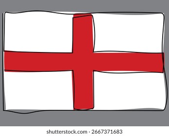 La bandera de Inglaterra tiene rayas continuas.