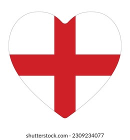 Flag of England. England flag in heart shape