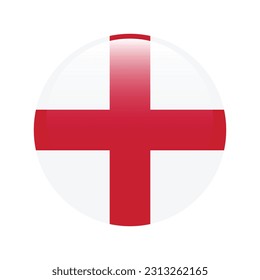 The flag of England. Flag icon. Standard color. Round flag. Computer illustration. Digital illustration. Vector illustration.
