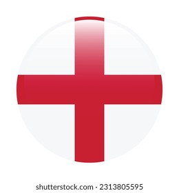 The flag of England. Flag icon. Standard color. Round flag. Computer illustration. Digital illustration. Vector illustration.