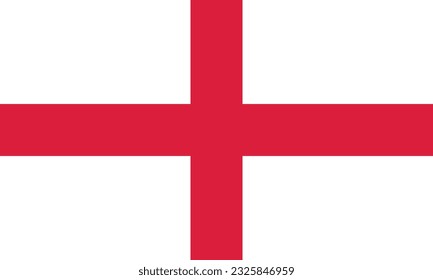 Die Flagge Englands. Flaggensymbol. Standardfarbe. Standardgröße. Eine rechteckige Flagge. Computergrafik. Digitale Illustration. Vektorgrafik.