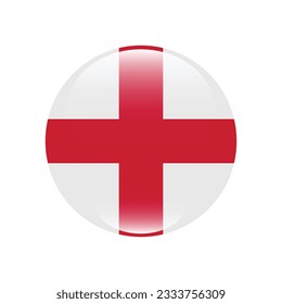 The flag of England. Flag icon. Standard color. Circle icon flag. 3d illustration. Computer illustration. Digital illustration. Vector illustration.