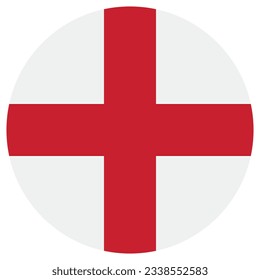 The flag of England. Flag icon. Standard color. Circle icon flag. 3d illustration. Computer illustration. Digital illustration. Vector illustration.