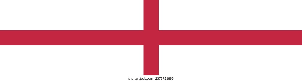 Die Flagge Englands. Flaggensymbol. Standardfarbe. Ein langer Banner. Rechteck-Symbol. Computergrafik. Digitale Illustration. Vektorgrafik.