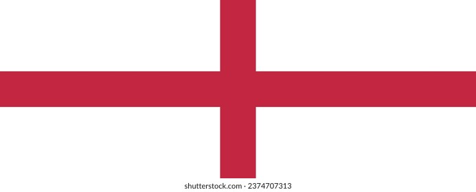 The flag of England. Flag icon. Standard color. A long banner. Rectangle icon. Computer illustration. Digital illustration. Vector illustration.
