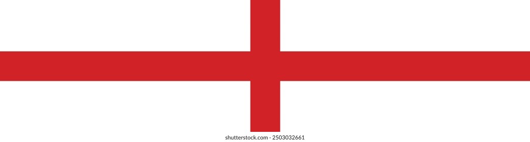 Bandera de Inglaterra con diseño de Vector de barra larga, Bandera nacional de Inglaterra Diseño de Vector Horizontal 