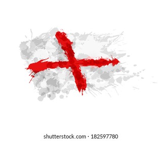 Flag of England made of colorful splashes