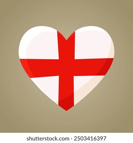 Flag of England, Milan or Genoa in the shape of a heart.