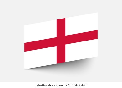 Flag of England. England flag official colors tilted icon digital vector illustration design.