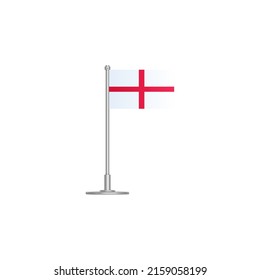 flag of England. flag England on flagpole. vector icon isolated on white background