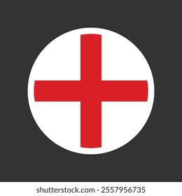 The flag of England with round circle shape vector.
