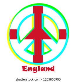 Flag of England as a sign of pacifism, which stands for peace and love