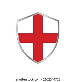Flagge Englands mit silbernem Rahmen