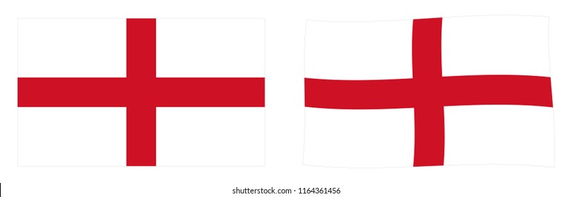 Flag of England. Simple and slightly waving version.