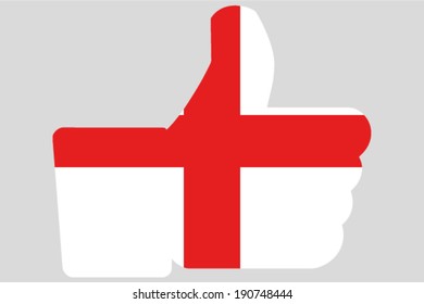The flag of England in a Thumbs Up Icon