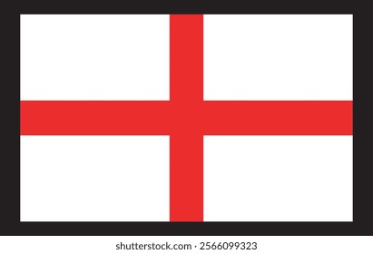 Flag of England vector file, The Flag of England with a white background and red cross