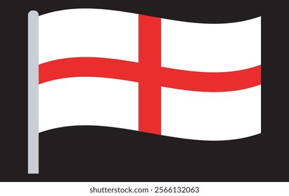 Flag of England vector file, The Flag of England with a white background and red cross