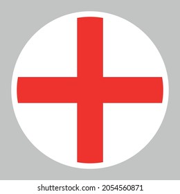 Flag of England vector illustration. Round Flat Icons.
