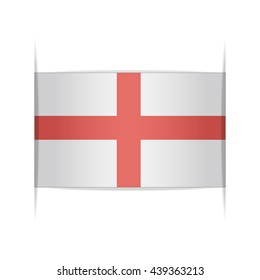 Flag of England. Vector illustration of a stylized flag. The slit in the paper with shadows. Element for infographics.