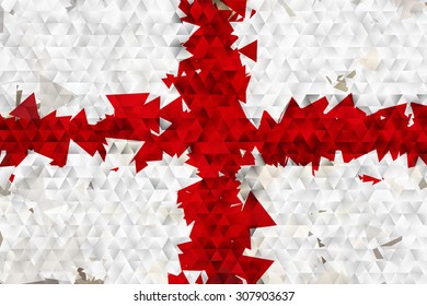 The flag of England in vector triangular design