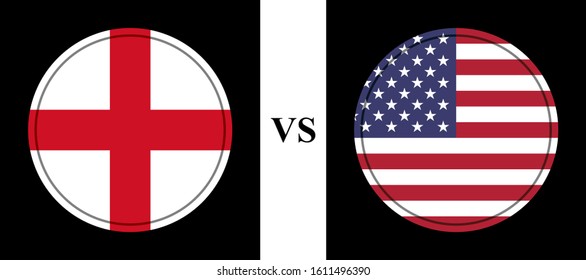 flag england vs usa. vector background