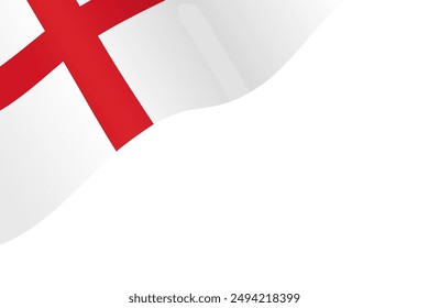 Flag of England waving background border frame vector illustration for decoration. 3D Shiny silk texture English flag gradient 300dpi.
