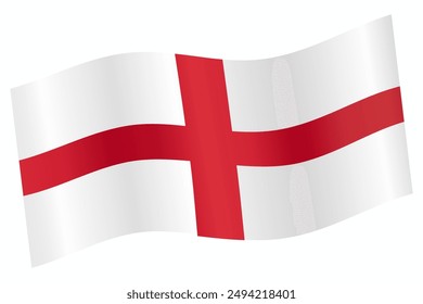 Flag of England waving background border frame vector illustration for decoration. 3D Shiny silk texture English flag gradient 300dpi.
