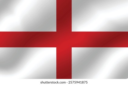 Flag of England. Waving flag of England. Vector illustration. 