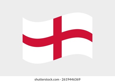 Flag of England. England wavy flag digital vector illustration. Fluttering flag.