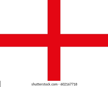 Flag of England. White background, red cross.