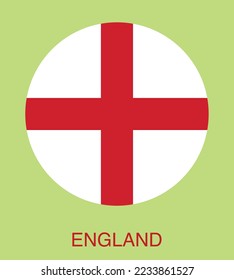 Flag Of England,England flag vector illustration, England flag in a circle.