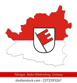 Tübingen Flag - Baden-Württemberg,Germany (EPS)