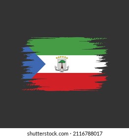 Flag of Equatorial Guinea with brush style