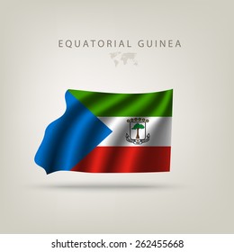 Flag of EQUATORIAL GUINEA as a country with shadow