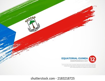 Bandera de Guinea Ecuatorial con fondo creativo de pincel pintado