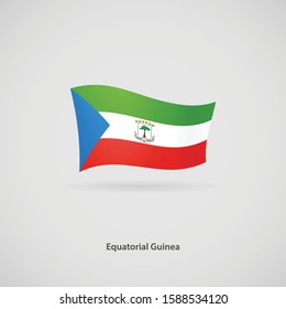 The flag of Equatorial Guinea is flying layered vector image.