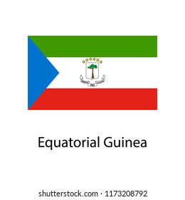 Flag of Equatorial Guinea with name icon. Official colors and proportion correctly Equatorial Guinea Flag . Equatorial Guinea Flag  illustration. National Equatorial Guinea Flag on white background