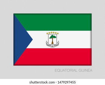 Flag of Equatorial Guinea. National Ensign Aspect Ratio 2 to 3 on Gray Cardboard. Vector